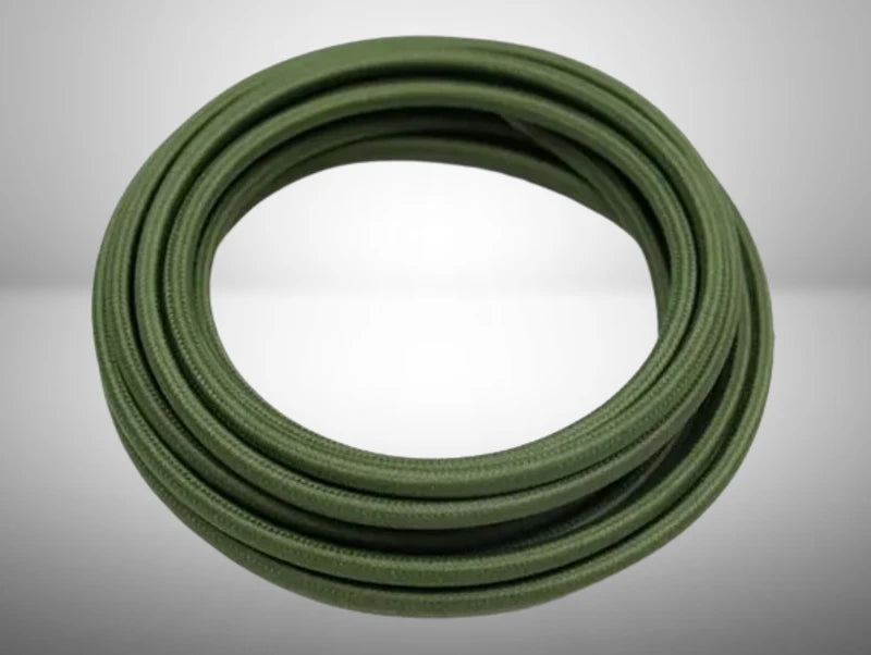 כבל חשמל דו גידי ציפוי בד בצבע ירוק זית