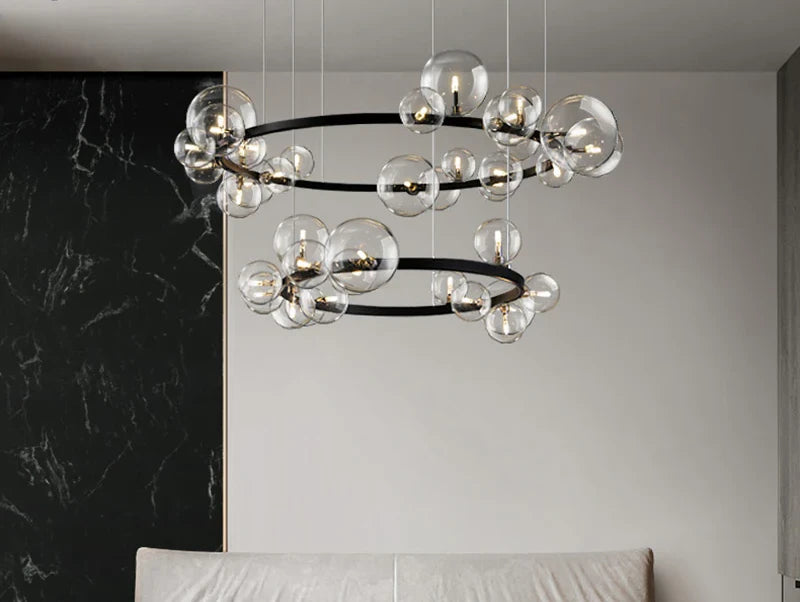 שתי מנורות תלייה SER בסלון