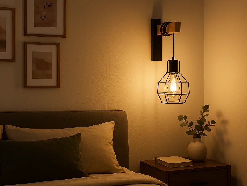 מנורת קיר Wall Log Cage