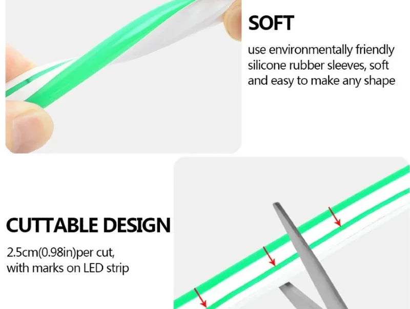 פס לד נאון - 12V במגוון צבעים