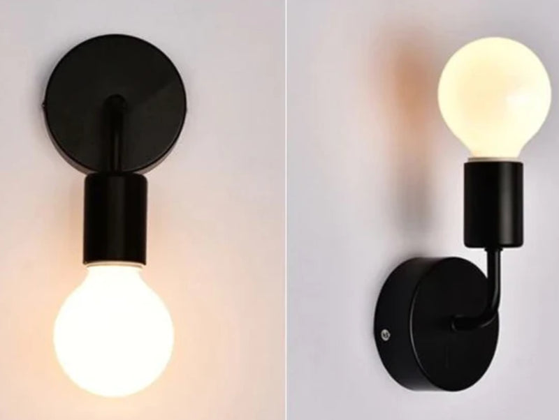 שתי מנורות קיר BEN בצבע שחור