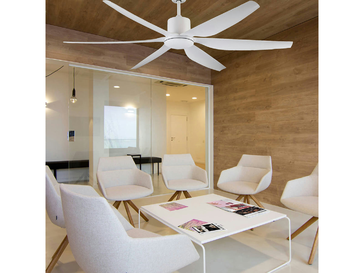 מאוורר תקרה "GIANT B17 66 עם שלט- לבן - Flush Mount Ceiling Light