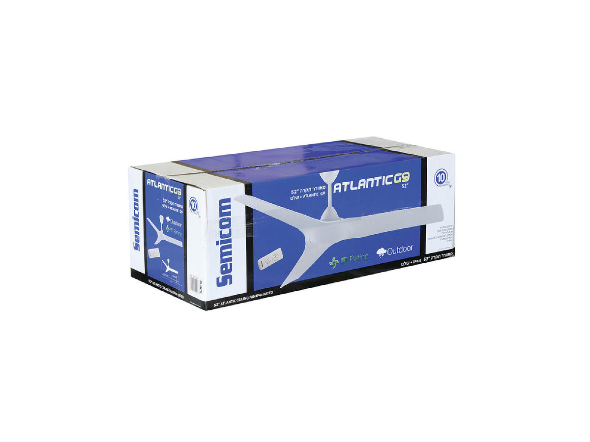 מאוורר תקרה לפרגולה "ATLANTIC 52 עם שלט-לבן - Ceiling Fan with Light באתר לדמרקט