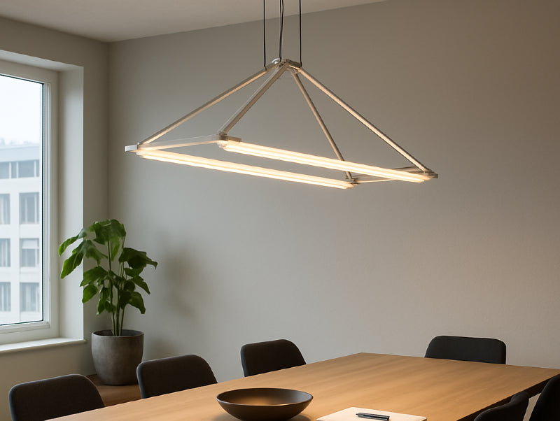 מנורת תלייה VORIN מעל שולחן חדר ישיבות