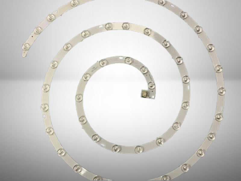 פס לד קשיח 2835 עגול עם עדשות 375ממ - לבן קר + לבן חם