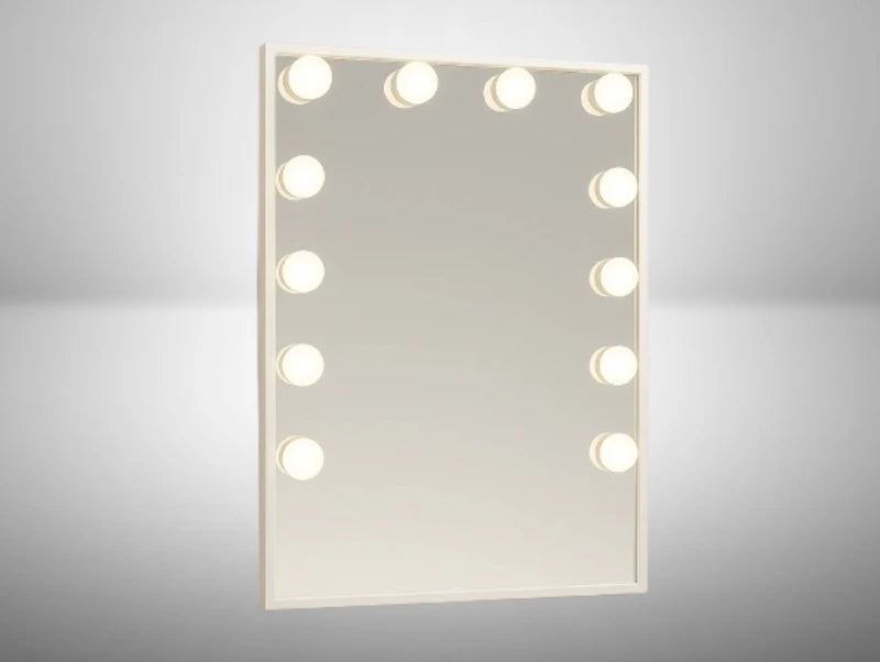 מראה מוארת MAKE-UP בצבע לבן