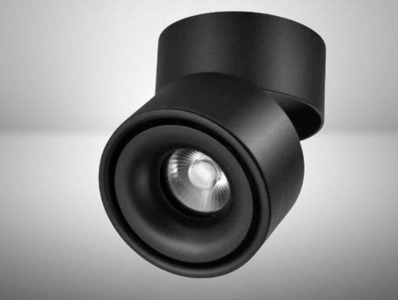 שחור BRIL צילינדר צמוד תקרה מתכוונן - תצוגה