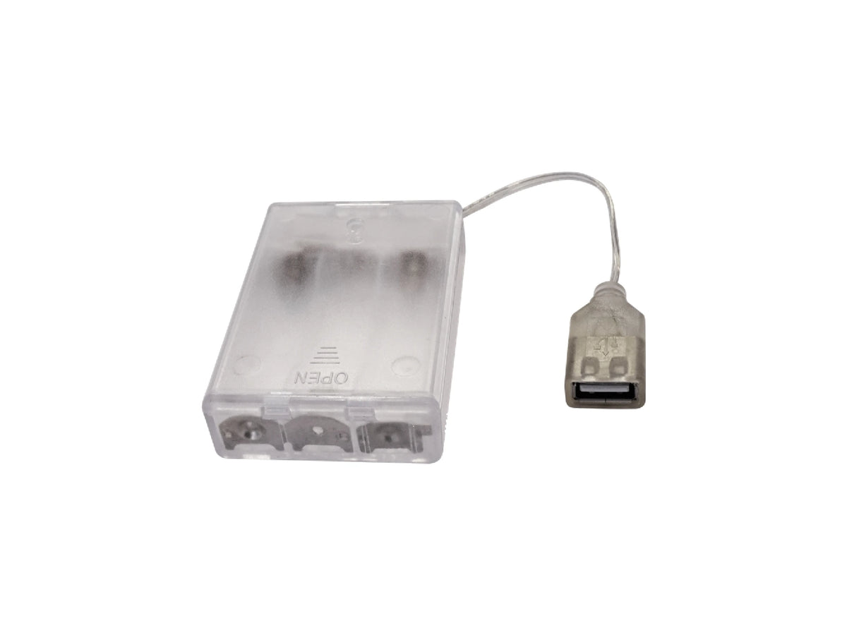 מארז סוללות 3xAA ושקע לסדרת LED-STRING -USB - String Lights באתר לדמרקט