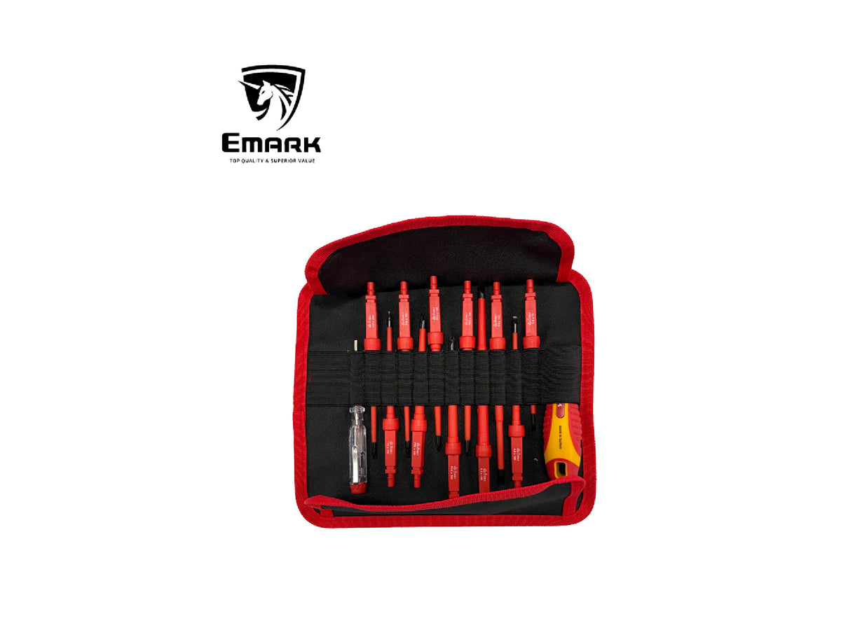 סט 12 מברגים מתחלפים מבודד EMARK 1000V VDE - כלי עבודה וציוד למעבדה באתר לדמרקט