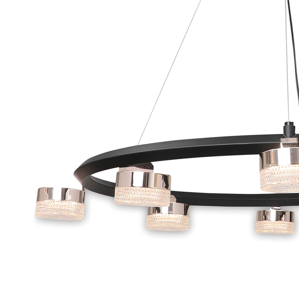 מנורת תליה שמיניה שארלוט 37W שחור/פליז - Hanging lamps with built-in LED