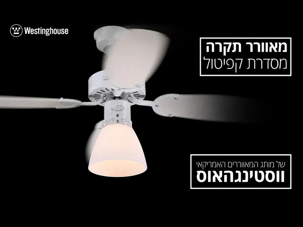 תמונת הסבר על גוף התאורה המובנה במאוורר התקרה