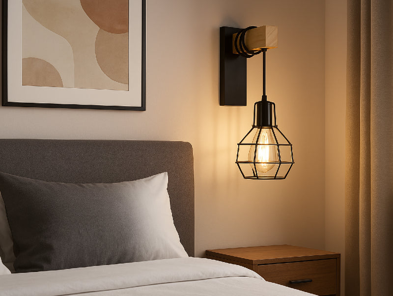 מנורת קיר Wall Log Cage