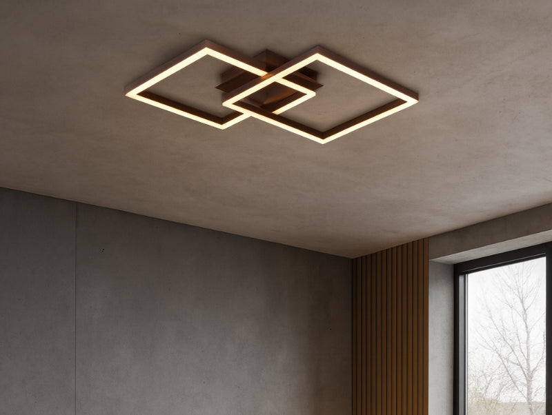 מנורה צמודת תקרה QARO מותקנת על התקרה