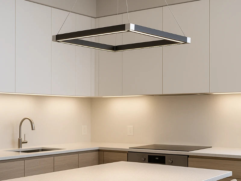 מנורת תלייה FRAME One מעל אי במטבח