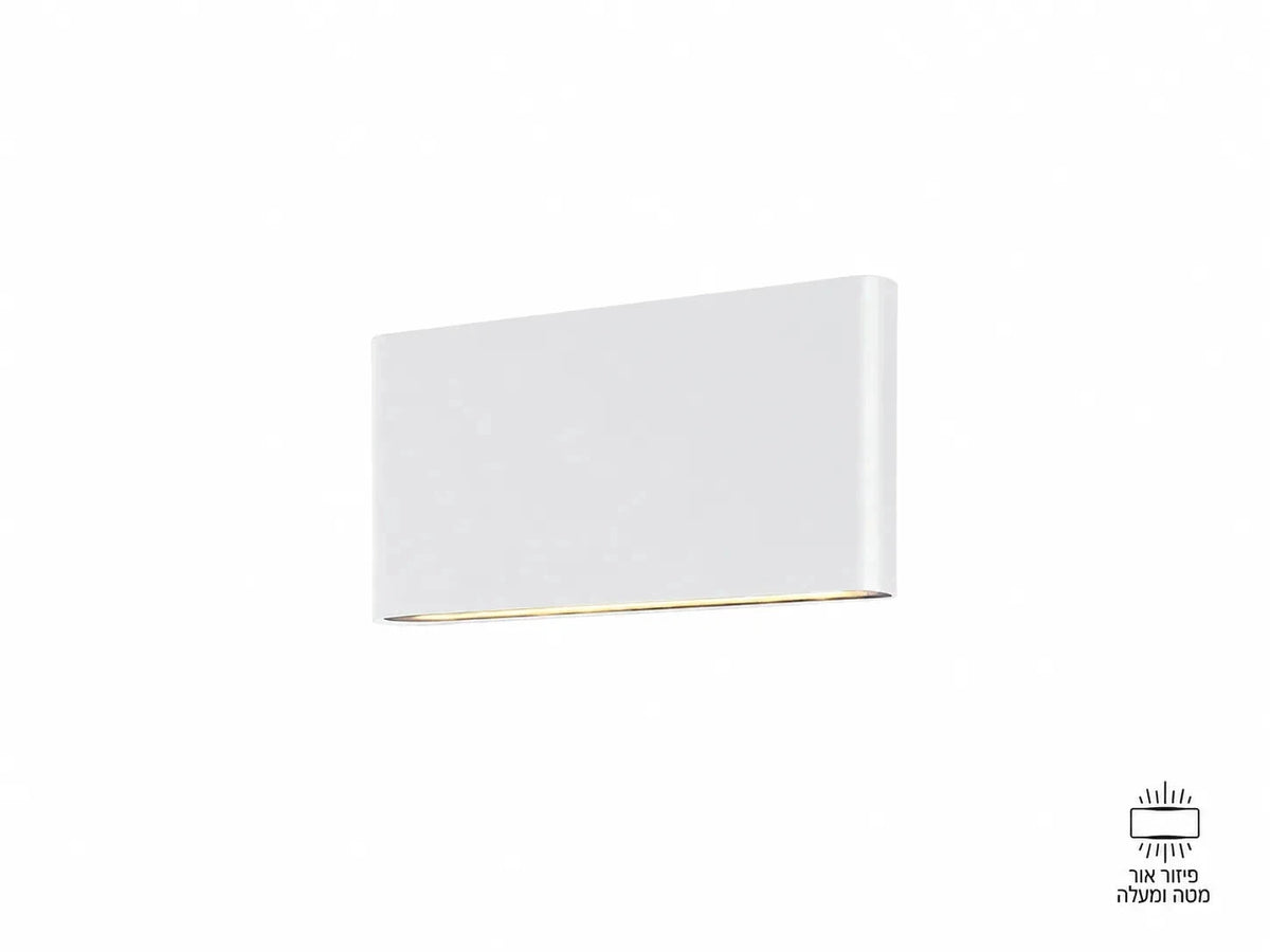 צמוד קיר אפ/דאון NEAT של OMEGA, גוף תאורה לבן 3000K, יציקת אלומיניום, IP65
