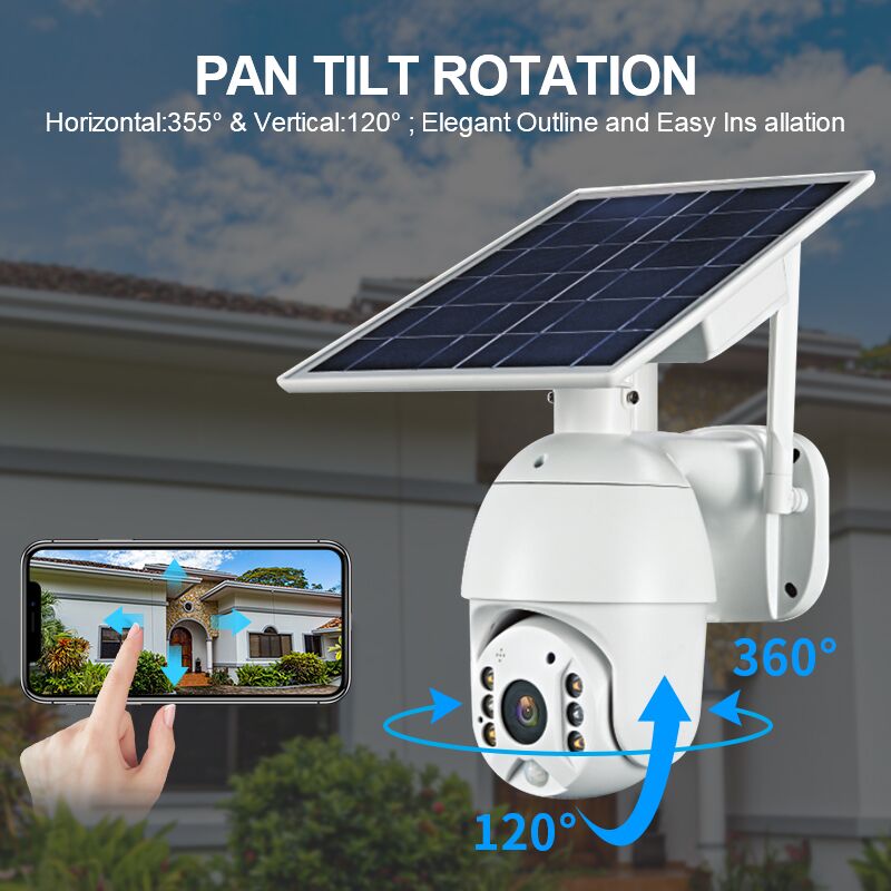 מצלמת אבטחה WIFI סולארית IP65 1080P/HD PTZ - טיימרים ומוצרי WIFI באתר לדמרקט