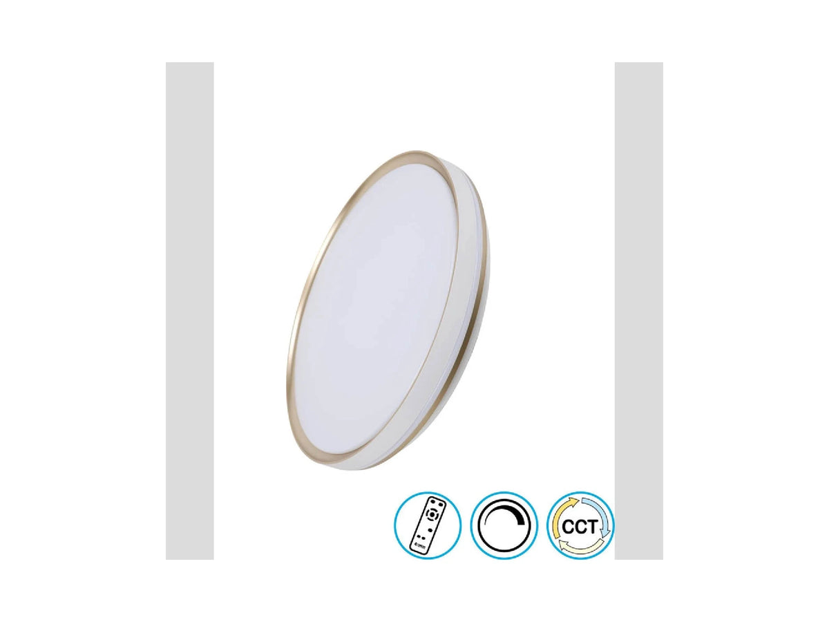 גוף תאורה צמוד תקרה 100W LUX כולל שלט - Flush Mount Ceiling Light באתר לדמרקט
