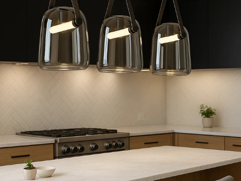 שלוש מנורות תלייה JTS במטבח