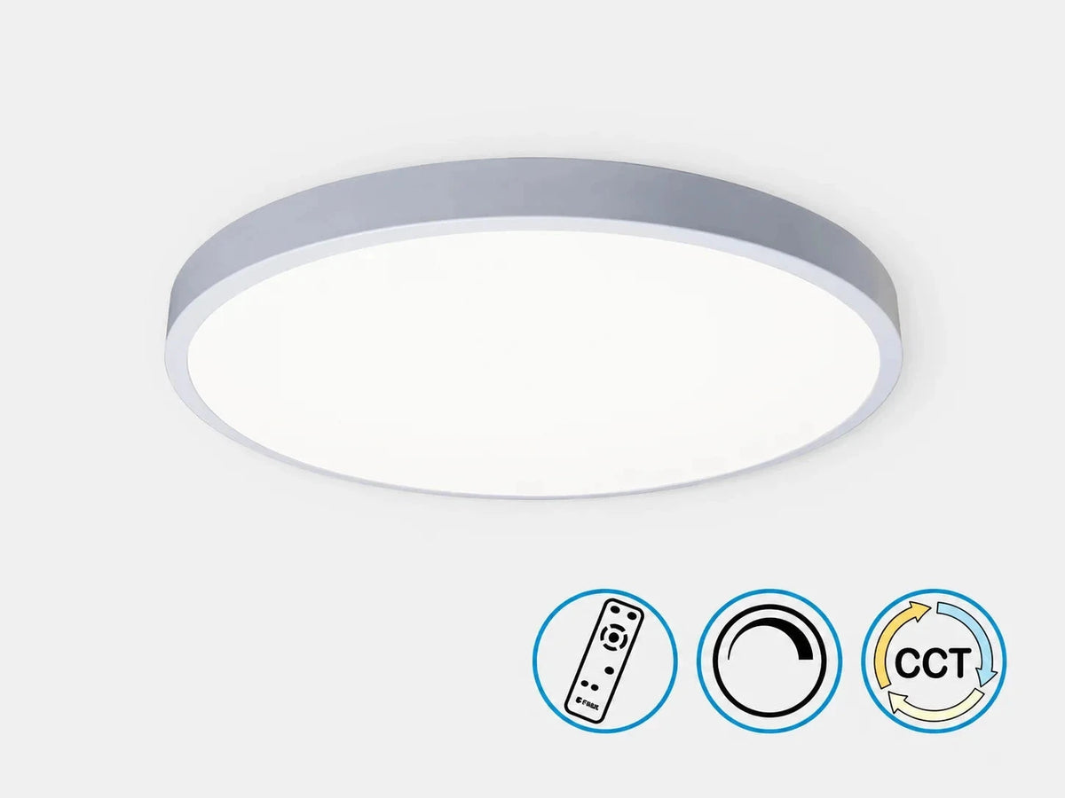 פאנל LED עגול של FSL במסגרת אפורה עם אפשרות לבחירת גוון אור