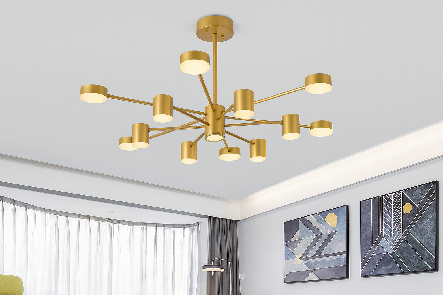 מנורה תלייה AXIS STELLAR בצבע פליז