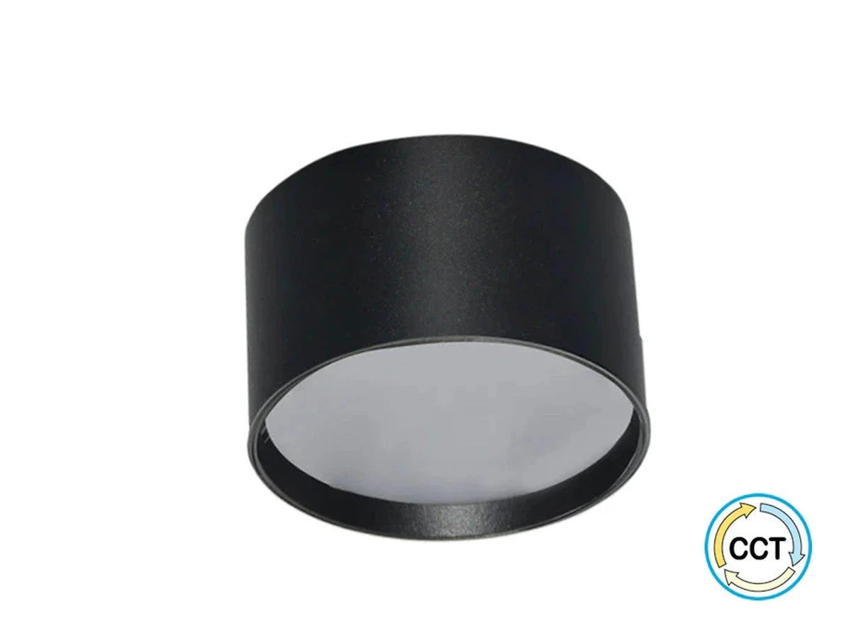 צילינדר תאורה MILK DECO בגוון שחור בתצוגת מוצר על רקע לבן