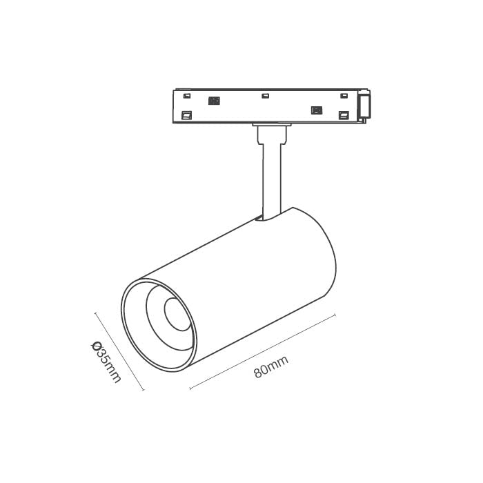 ספוט לפס מגנטי 35x80 5W מ"מ שחור, 350Lm 3000K 24° - Magnetic Lighting Track System באתר לדמרקט