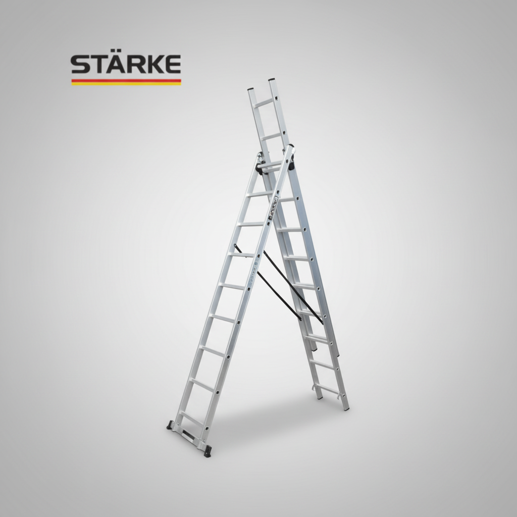 סולם אלומיניום שחילים ג' מקצועי 3x9 תוצרת STARKE