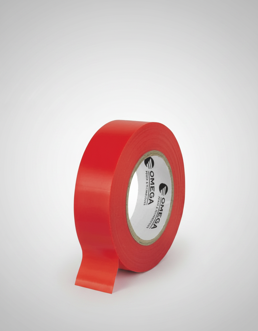סרט בידוד דביק PVC צר (19 מ"מ) – אדום