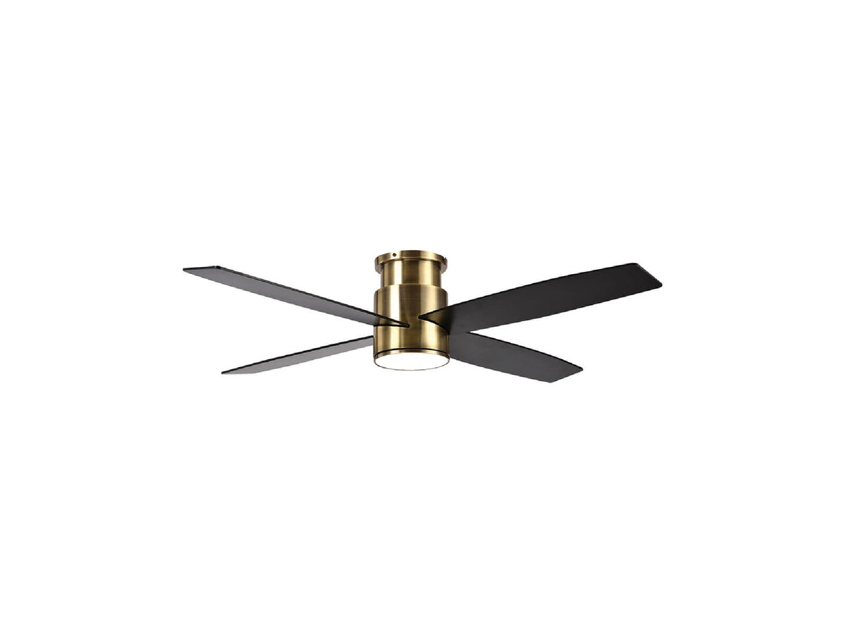 מאוורר תקרה מקיאטו "CCT 25W 52 עם שלט -שחור ובראס - Ceiling Fan with Light באתר לדמרקט