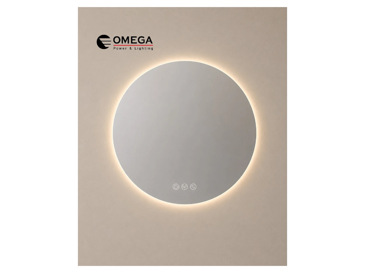 מראה עגולה LED מרחפת Luna ללא מסגרת IP54 קוטר 80 ס"מ - LED Mirror באתר לדמרקט