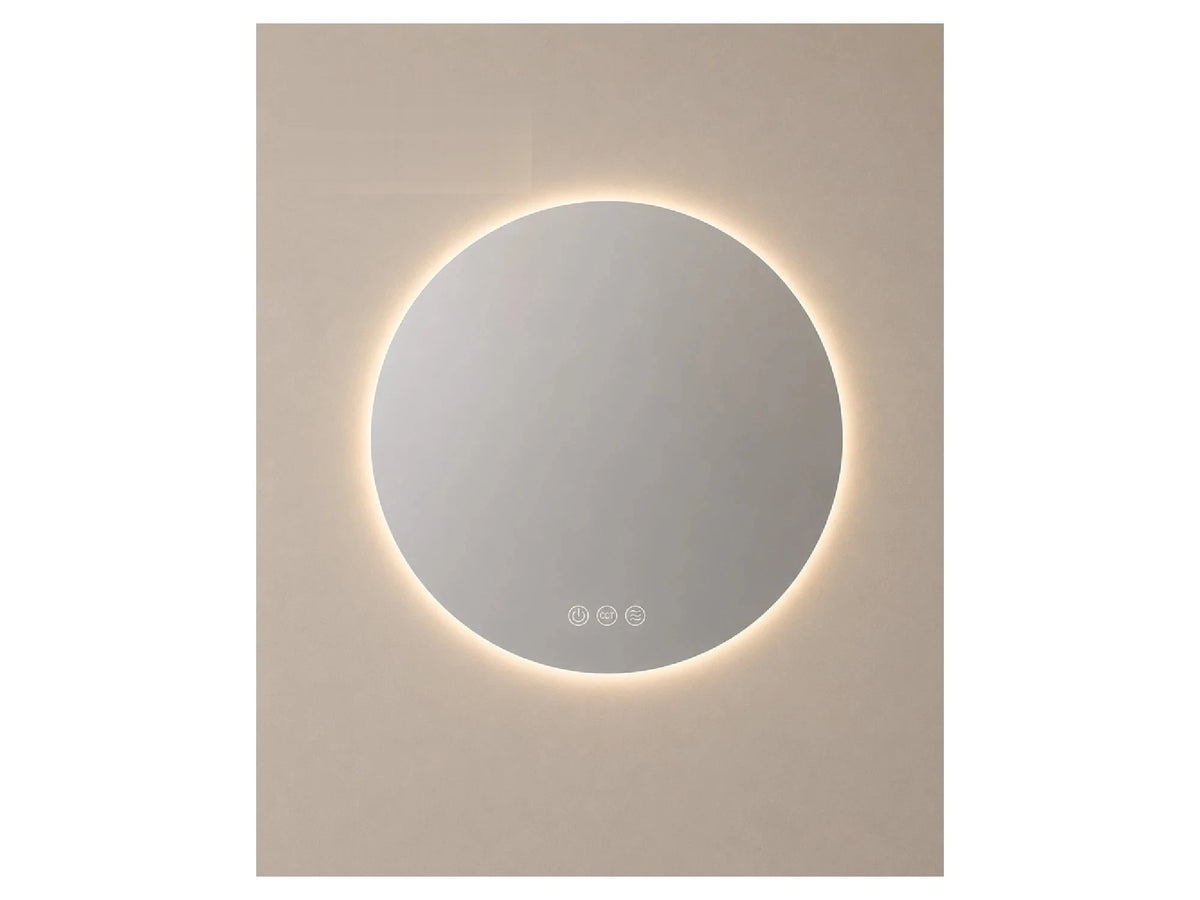 מראה עגולה LED מרחפת Luna ללא מסגרת IP54 קוטר 80 ס"מ - LED Mirror באתר לדמרקט