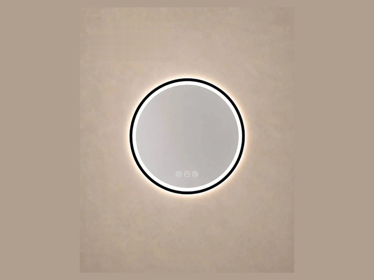 מראה עגולה LED מרחפת Hermes מסגרת שחורה IP54 קוטר 60 ס"מ - LED Mirror באתר לדמרקט