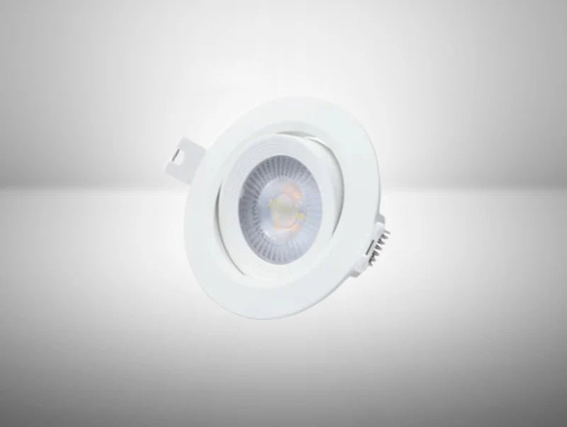 גוף תאורה שקוע תקרה עגול מתכוונן מדגם LORENZO של OMEGA בצבע לבן