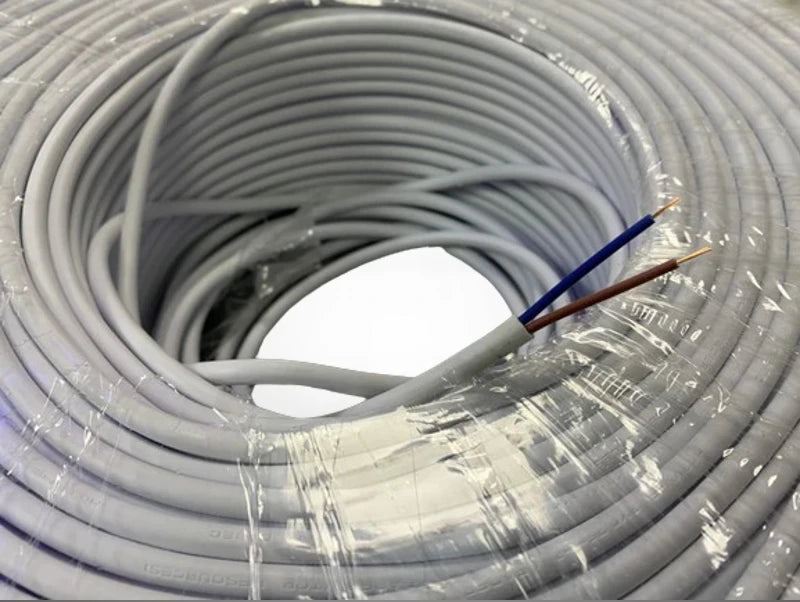 כבל חשמל דו גידי 0.75ממ לבן