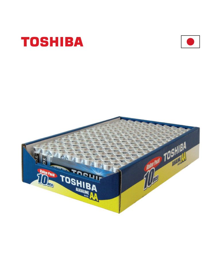 סוללה אלקליין AA 1.5V, מארז 10 יח' - סוללות ומטענים באתר לדמרקט