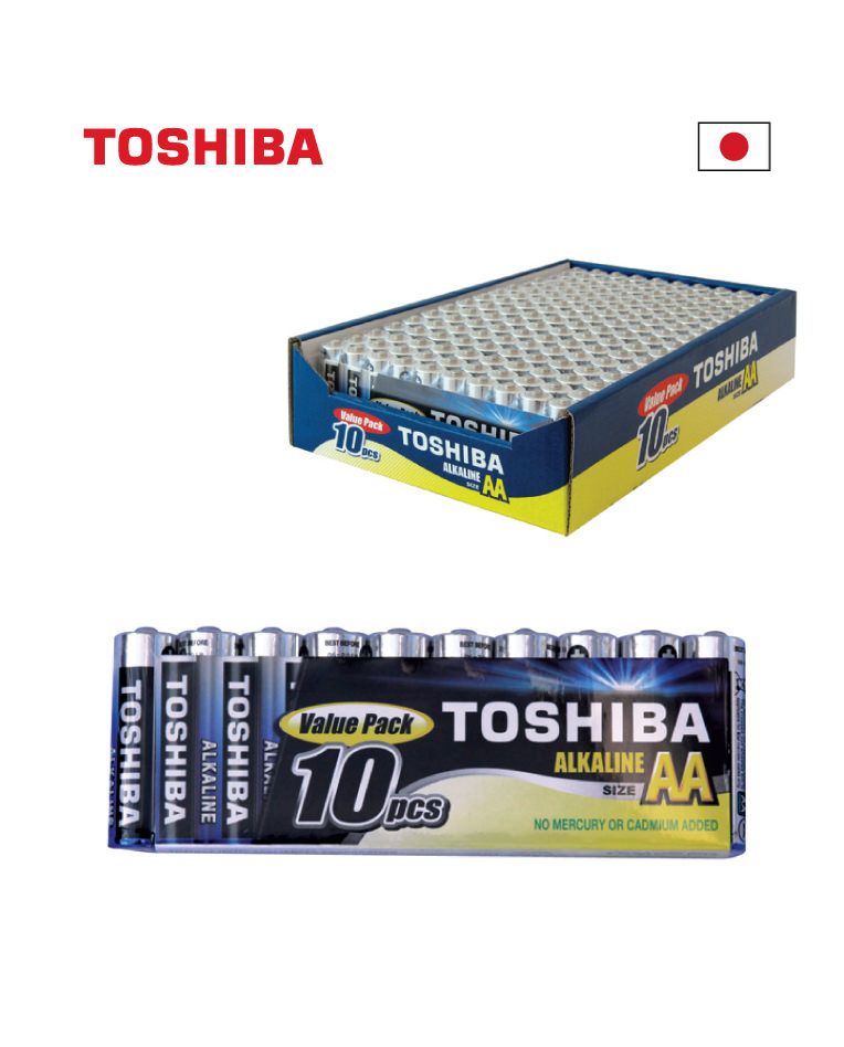 סוללה אלקליין AA 1.5V, מארז 10 יח' - סוללות ומטענים באתר לדמרקט
