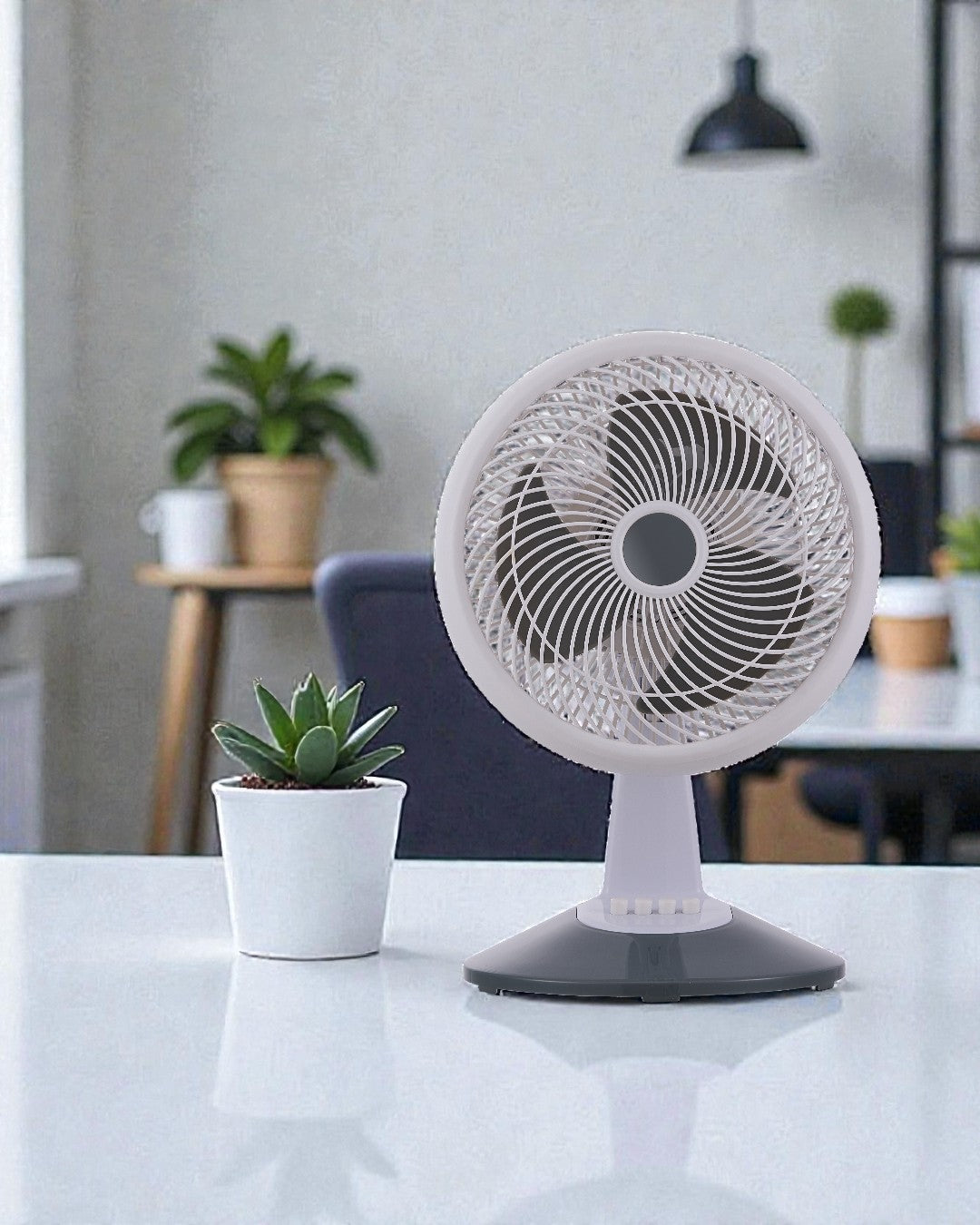 מאוורר שולחני 70W HITECH לבן/אפור - מאווררים ביתיים באתר לדמרקט