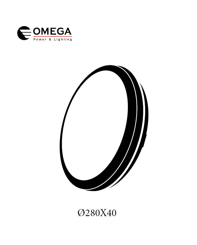 פלפון IP65 42W MONO SLIM ,שחור,OMEGA 3CCT, Ø280X40 - תאורה באתר לדמרקט