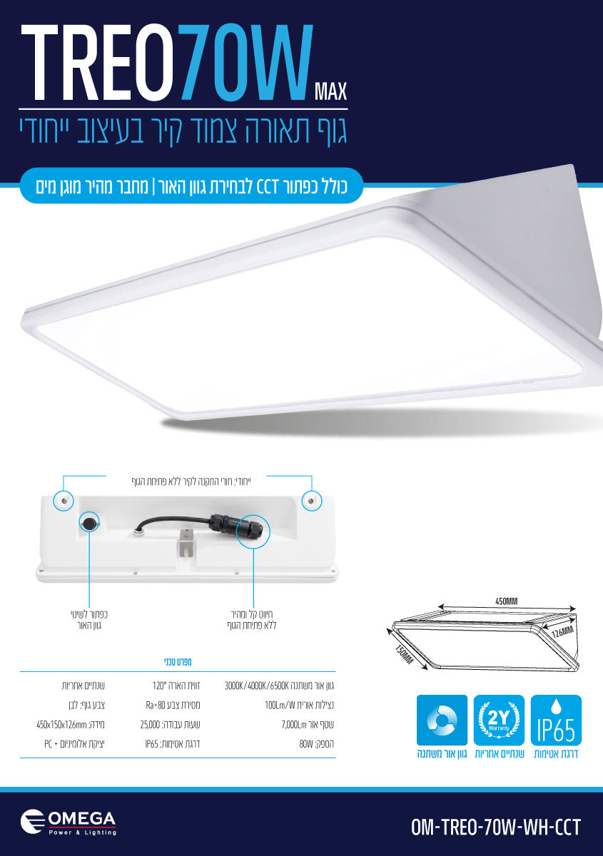 TREO 70W CCT - תאורה באתר לדמרקט