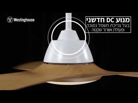 תקריב של חלקו התחתון של מאוורר תקרה לבן עם תאורה מובנית