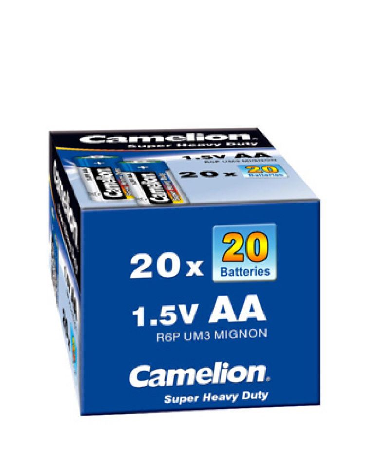 סוללת אבץ פחם AA 1.5V, חבילה של 20 יחידות - סוללות ומטענים באתר לדמרקט