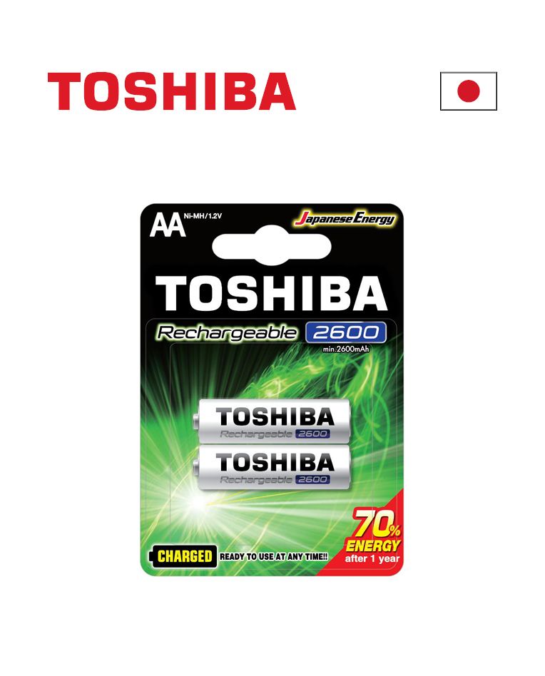 סוללות נטענות AA 1.2V בקיבולת 2600mAh (זוג) - סוללות ומטענים באתר לדמרקט