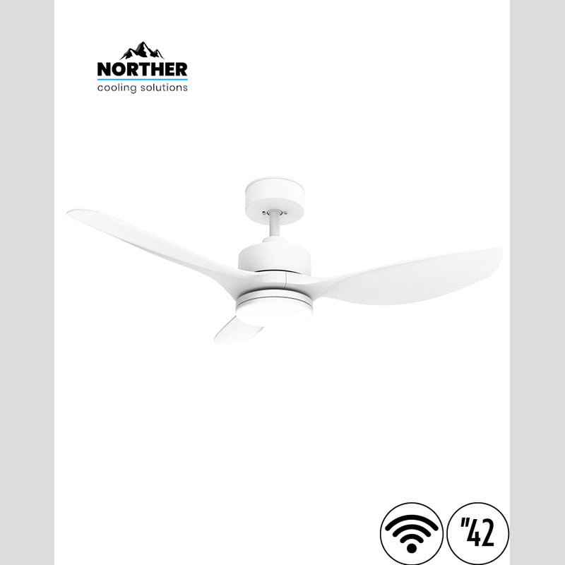 מאוורר תקרה 42" CLASSICO WIFI לפרגולה IP44 כולל שלט ותאורה NORTHER - מאווררי תקרה באתר לדמרקט