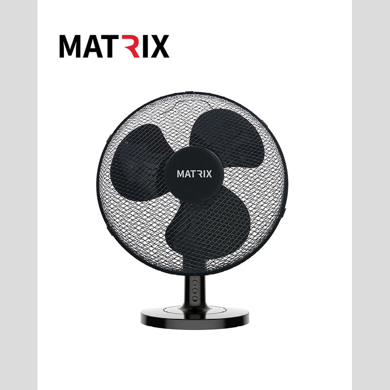 מאוורר מעוצב 50W שולחן 16" שחור 3 להבים MATRIX - מאווררים ביתיים באתר לדמרקט