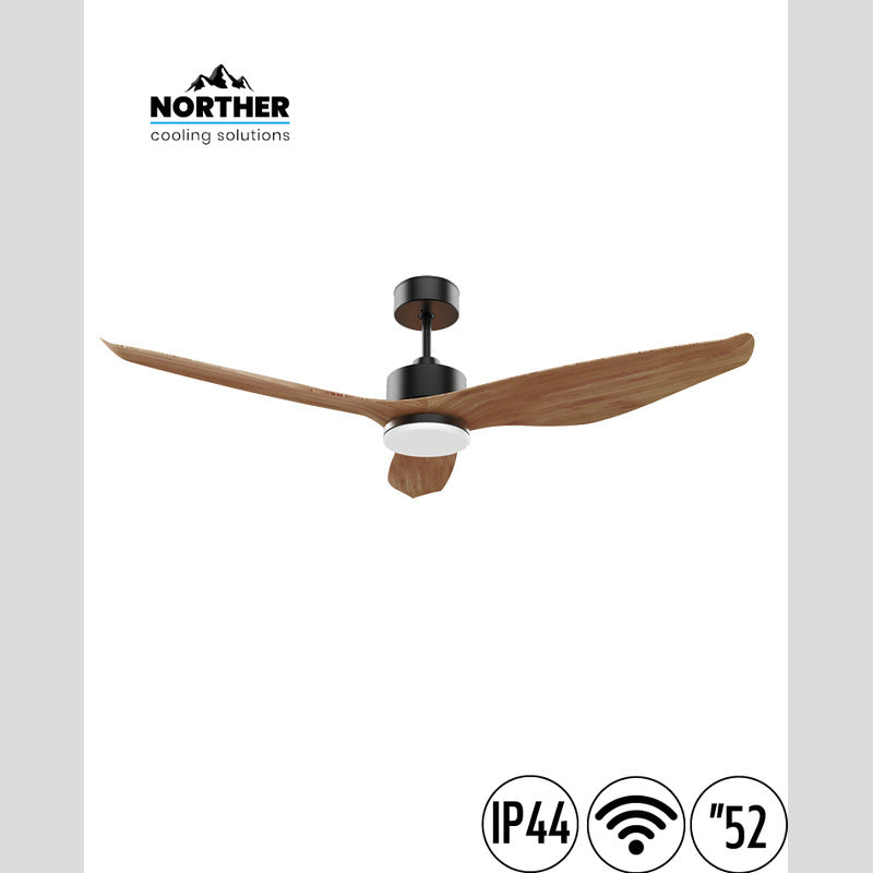 מאוורר תקרה 52" UNO WIFI לפרגולה IP44 כולל שלט ותאורה NORTHER - מאווררי תקרה באתר לדמרקט