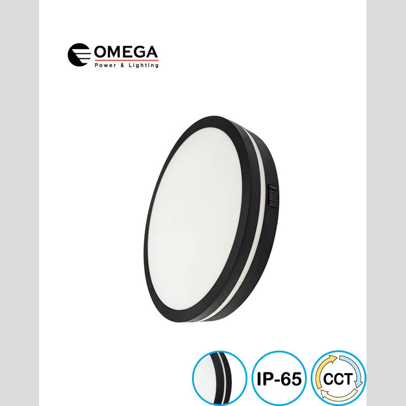פלפון IP65 42W MONO SLIM ,שחור,OMEGA 3CCT, Ø280X40 - תאורה באתר לדמרקט