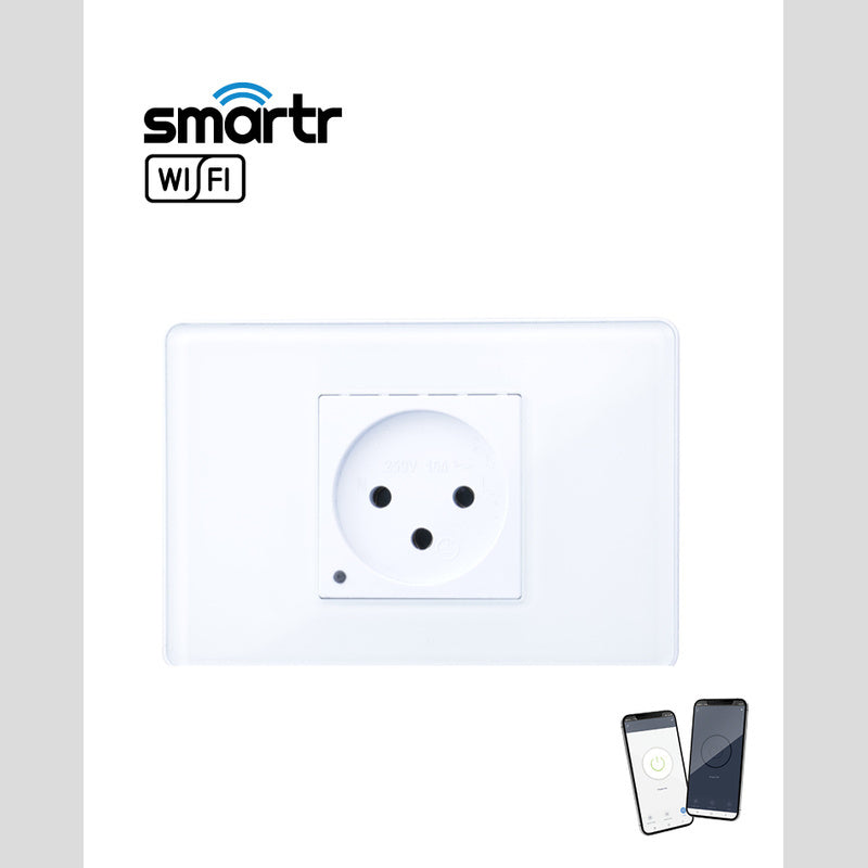 שקע טיימר WIFI זכוכית לבן 3 מקום - טיימרים ומוצרי WIFI באתר לדמרקט