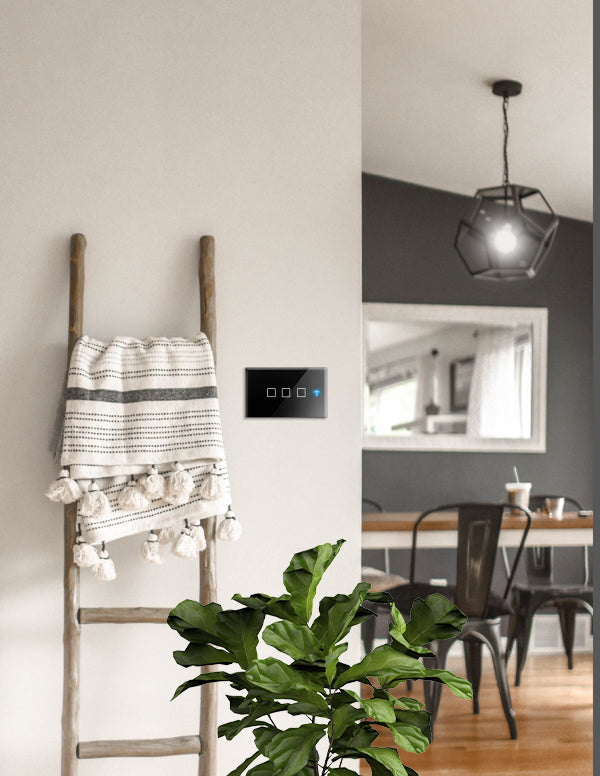 מפסק תאורה שחור 3 מתגים TOUCH WIFI - טיימרים ומוצרי WIFI באתר לדמרקט