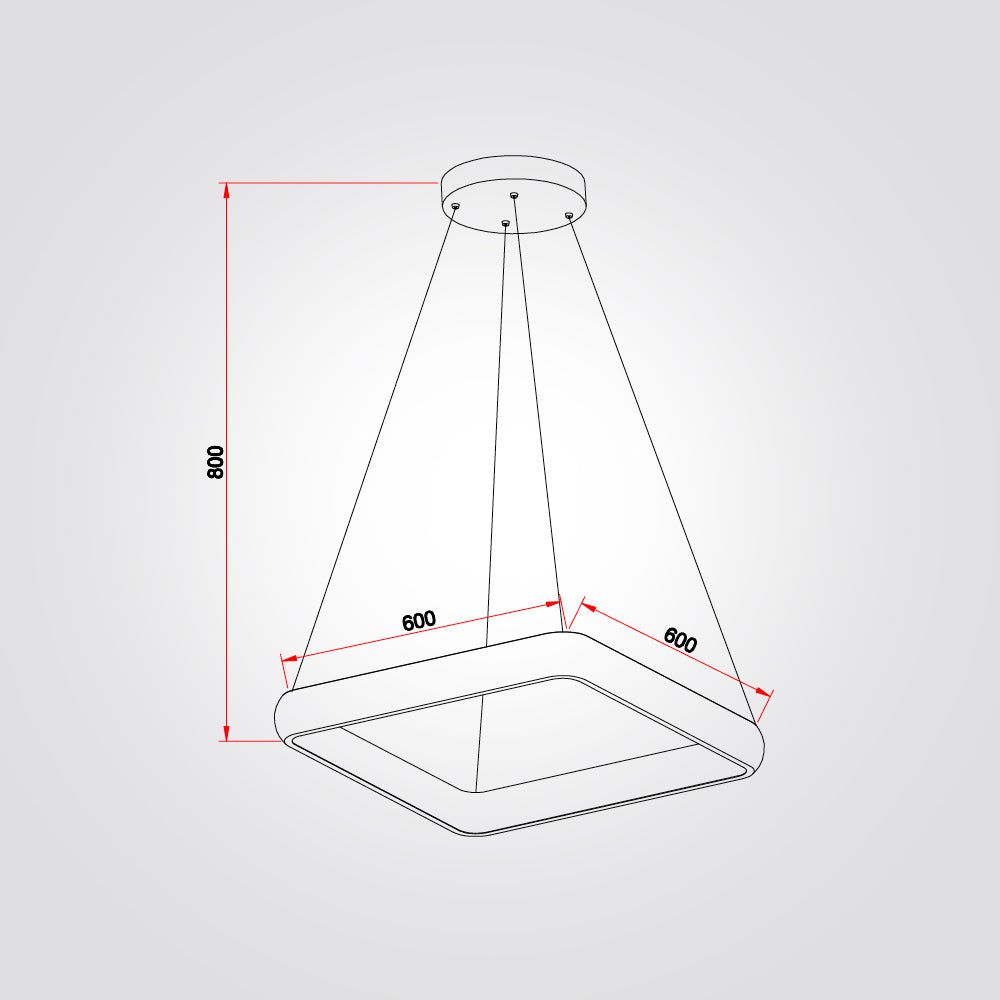 תשריט של מנורת תליה 60ס"מ MODEN