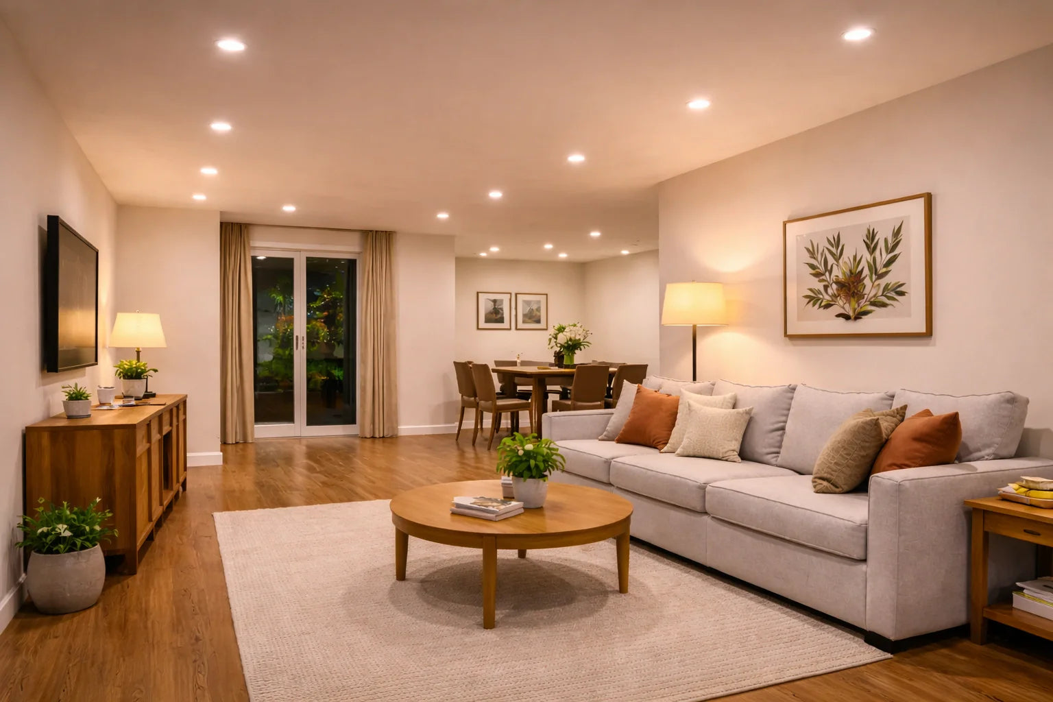 תאורה בחלל גדול